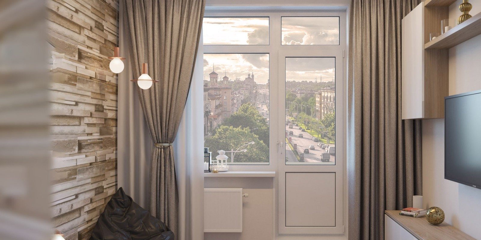балконные двери с окном